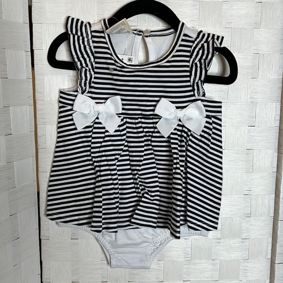 First Impressions Other - FIRST Impressions Black and White Stripe Sunsuit